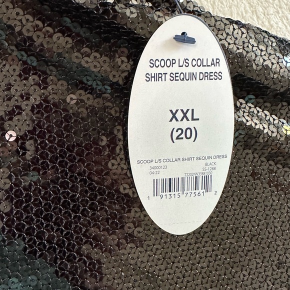 Scoop Black Sequins Collar Shirt Dress Size XXL (20) - Picture 15 of 17